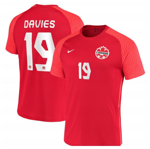 Custom Team canada 2022 Red 19 davies soccer jerseys